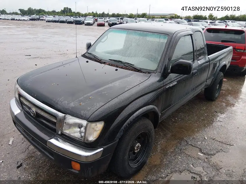 2000 Toyota Tacoma Prerunner V6 VIN: 4TASN92N0YZ590128 Lot: 45628188