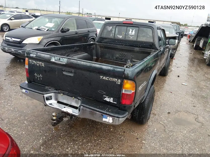 2000 Toyota Tacoma Prerunner V6 VIN: 4TASN92N0YZ590128 Lot: 45628188