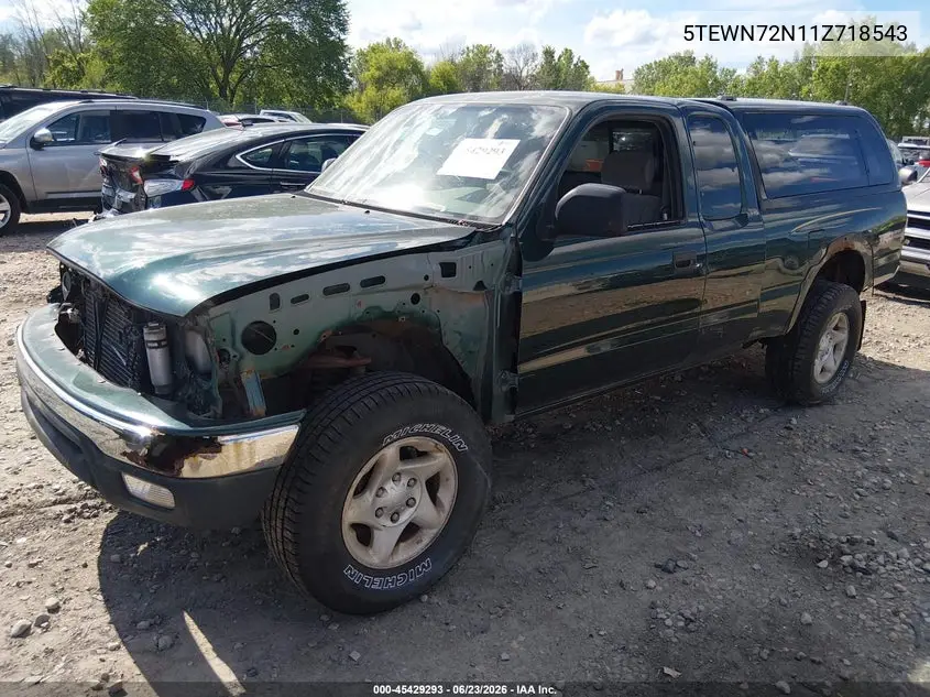2001 Toyota Tacoma Base V6 VIN: 5TEWN72N11Z718543 Lot: 45429293