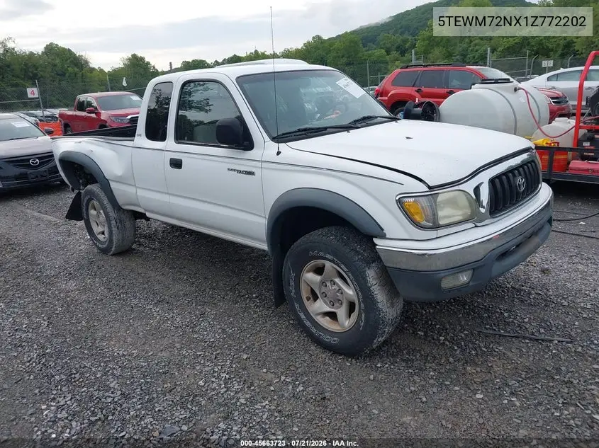 2001 Toyota Tacoma VIN: 5TEWM72NX1Z772202 Lot: 45663723