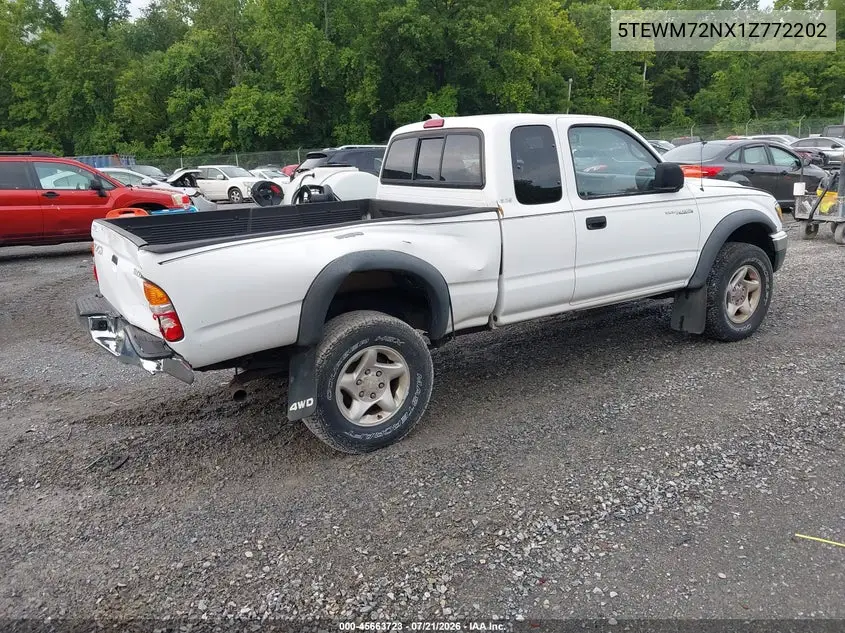 2001 Toyota Tacoma VIN: 5TEWM72NX1Z772202 Lot: 45663723