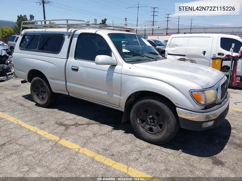 2002 Toyota Tacoma VIN: 5TENL42N72Z115226 Lot: 45468906
