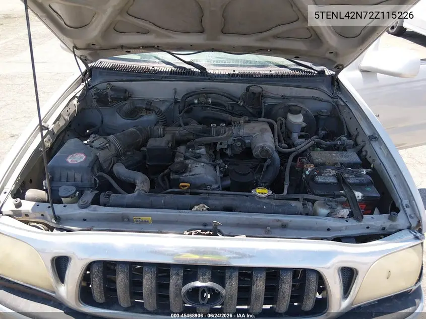 2002 Toyota Tacoma VIN: 5TENL42N72Z115226 Lot: 45468906