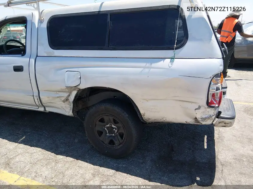 2002 Toyota Tacoma VIN: 5TENL42N72Z115226 Lot: 45468906