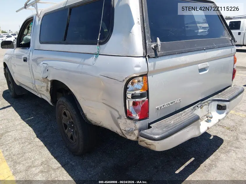 2002 Toyota Tacoma VIN: 5TENL42N72Z115226 Lot: 45468906