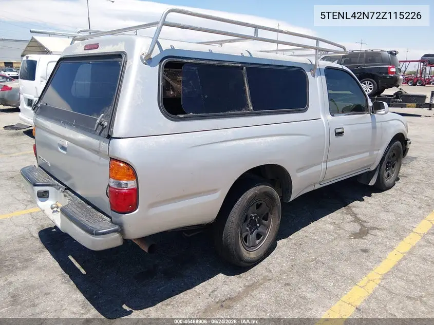 2002 Toyota Tacoma VIN: 5TENL42N72Z115226 Lot: 45468906
