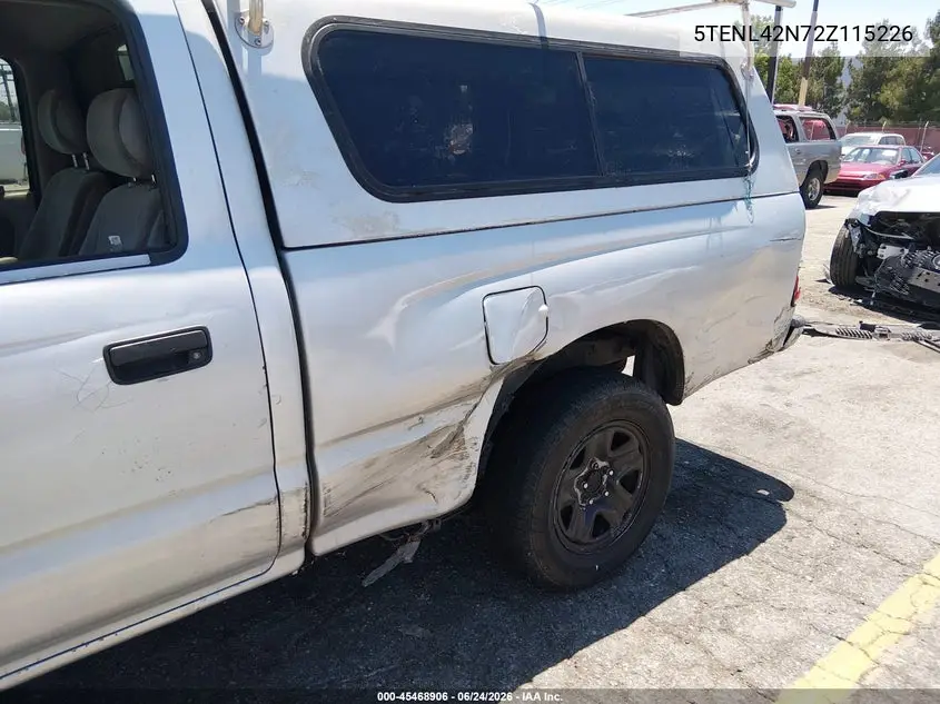 2002 Toyota Tacoma VIN: 5TENL42N72Z115226 Lot: 45468906