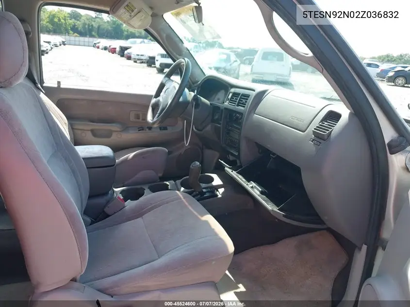 2002 Toyota Tacoma Prerunner V6 VIN: 5TESN92N02Z036832 Lot: 45524600