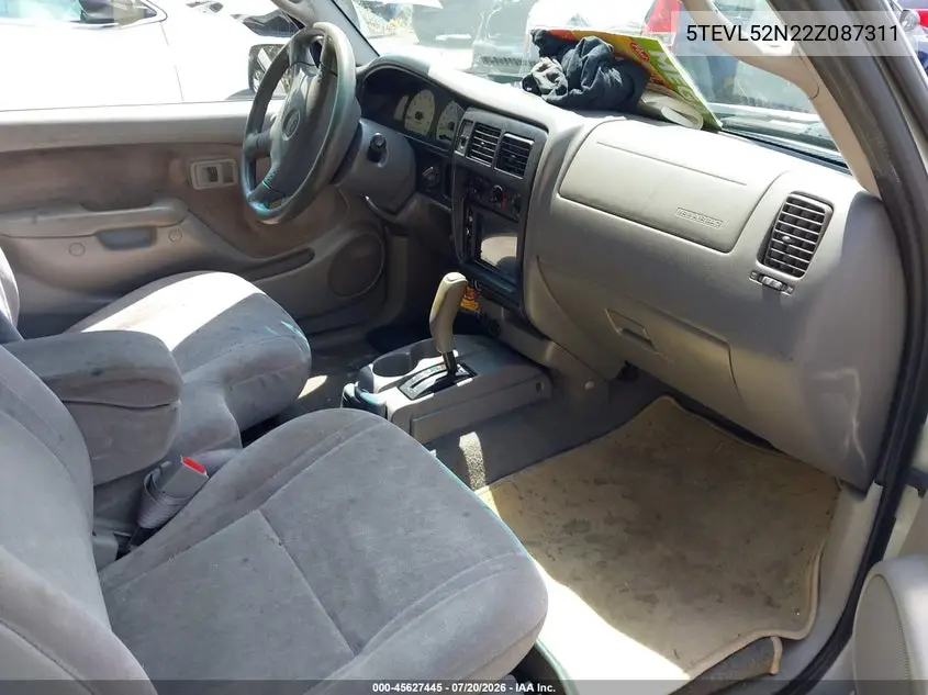 2002 Toyota Tacoma VIN: 5TEVL52N22Z087311 Lot: 45627445