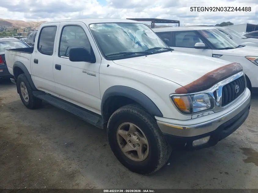 2003 Toyota Tacoma Prerunner V6 VIN: 5TEGN92N03Z244488 Lot: 45223139