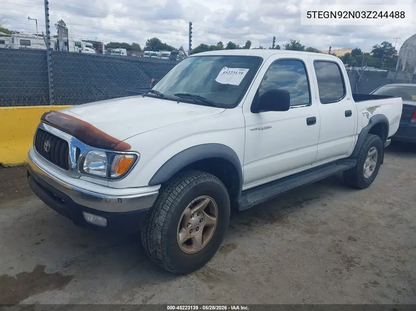 2003 Toyota Tacoma Prerunner V6 VIN: 5TEGN92N03Z244488 Lot: 45223139