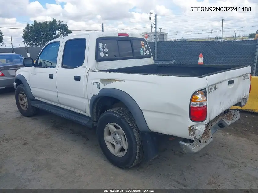 2003 Toyota Tacoma Prerunner V6 VIN: 5TEGN92N03Z244488 Lot: 45223139