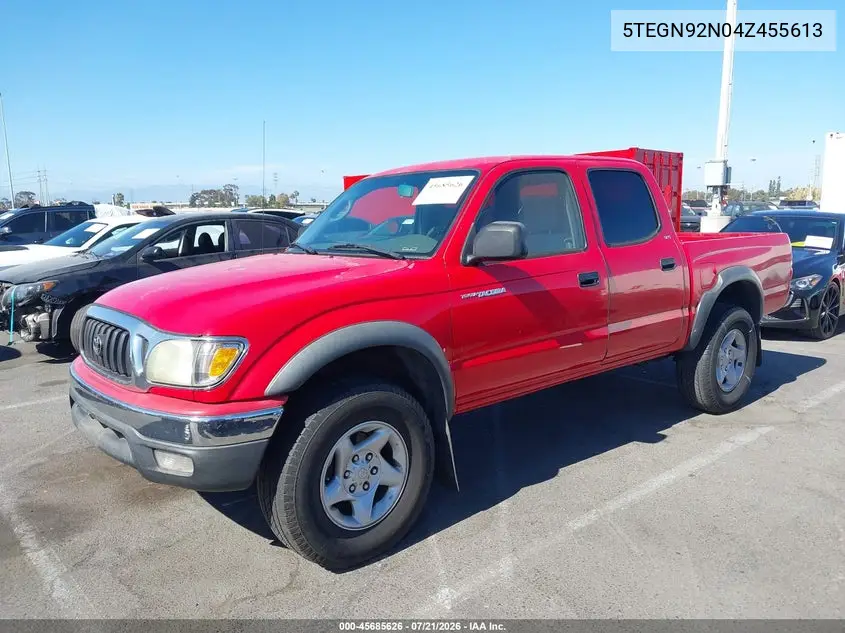 2004 Toyota Tacoma Prerunner V6 VIN: 5TEGN92N04Z455613 Lot: 45685626