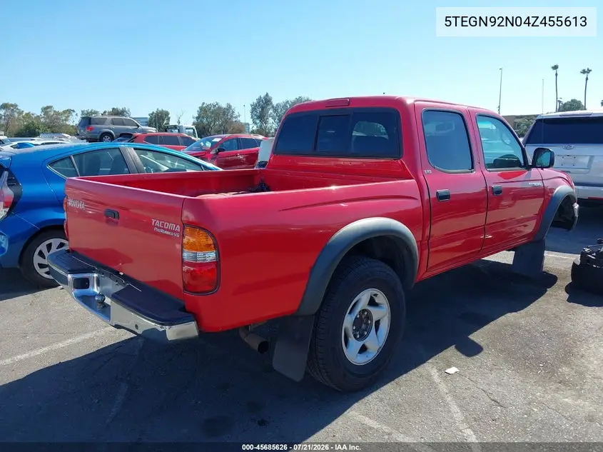 2004 Toyota Tacoma Prerunner V6 VIN: 5TEGN92N04Z455613 Lot: 45685626