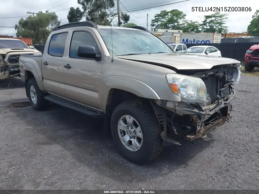 2005 Toyota Tacoma Base V6 VIN: 5TELU42N15Z003806 Lot: 45697643
