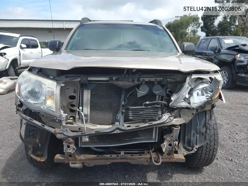 2005 Toyota Tacoma Base V6 VIN: 5TELU42N15Z003806 Lot: 45697643