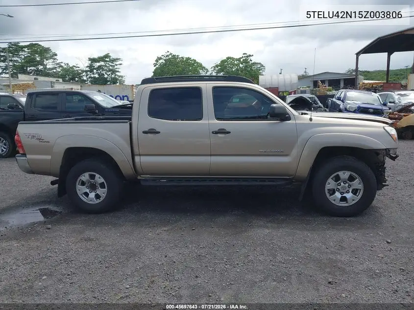2005 Toyota Tacoma Base V6 VIN: 5TELU42N15Z003806 Lot: 45697643