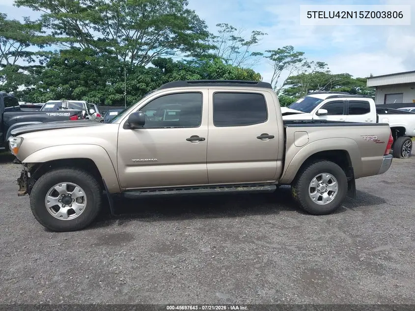 2005 Toyota Tacoma Base V6 VIN: 5TELU42N15Z003806 Lot: 45697643