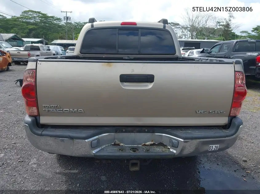 2005 Toyota Tacoma Base V6 VIN: 5TELU42N15Z003806 Lot: 45697643