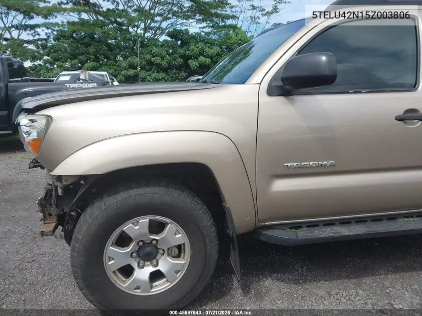 2005 Toyota Tacoma Base V6 VIN: 5TELU42N15Z003806 Lot: 45697643