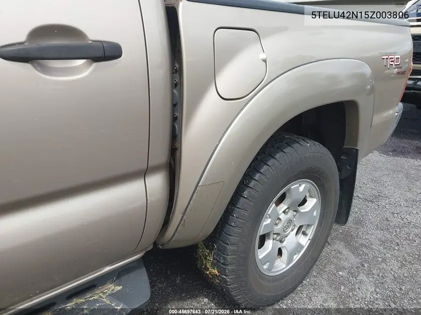 2005 Toyota Tacoma Base V6 VIN: 5TELU42N15Z003806 Lot: 45697643