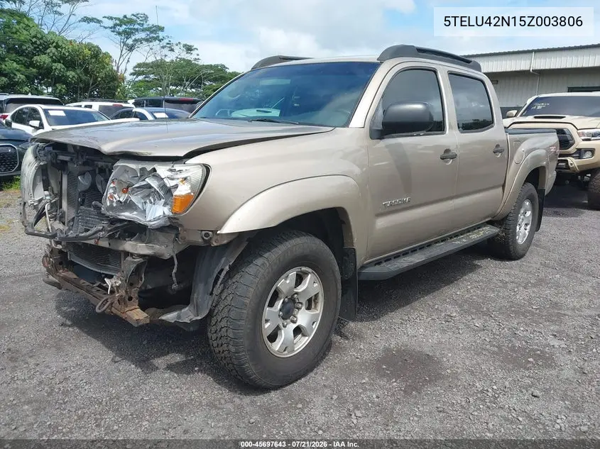 2005 Toyota Tacoma Base V6 VIN: 5TELU42N15Z003806 Lot: 45697643