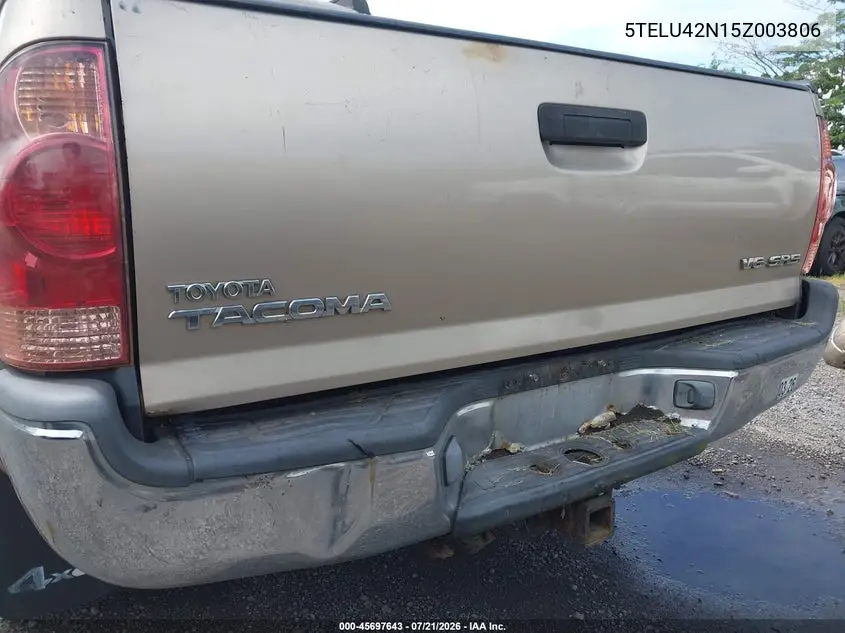 2005 Toyota Tacoma Base V6 VIN: 5TELU42N15Z003806 Lot: 45697643