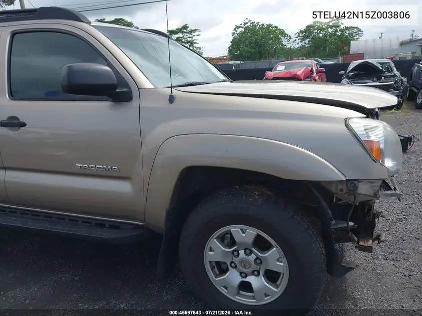 2005 Toyota Tacoma Base V6 VIN: 5TELU42N15Z003806 Lot: 45697643