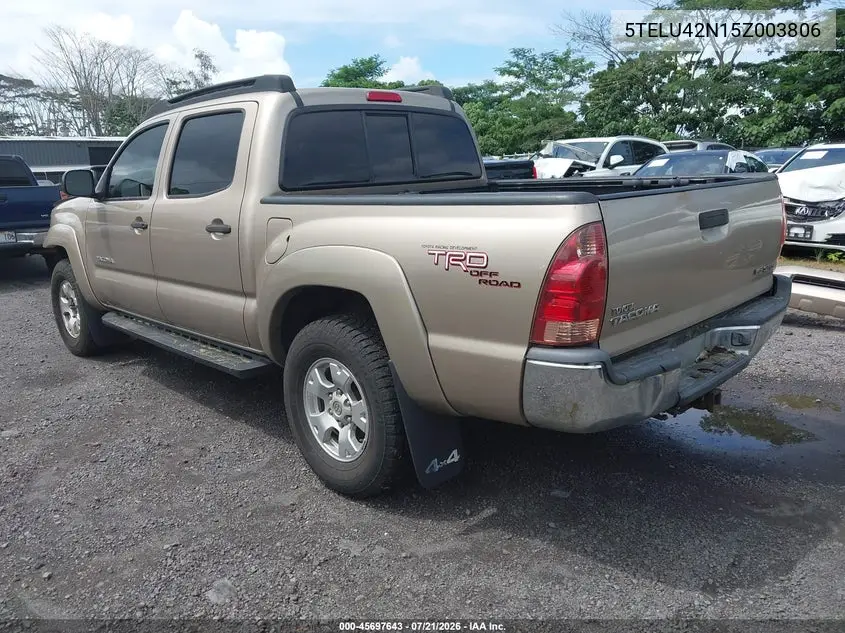 2005 Toyota Tacoma Base V6 VIN: 5TELU42N15Z003806 Lot: 45697643