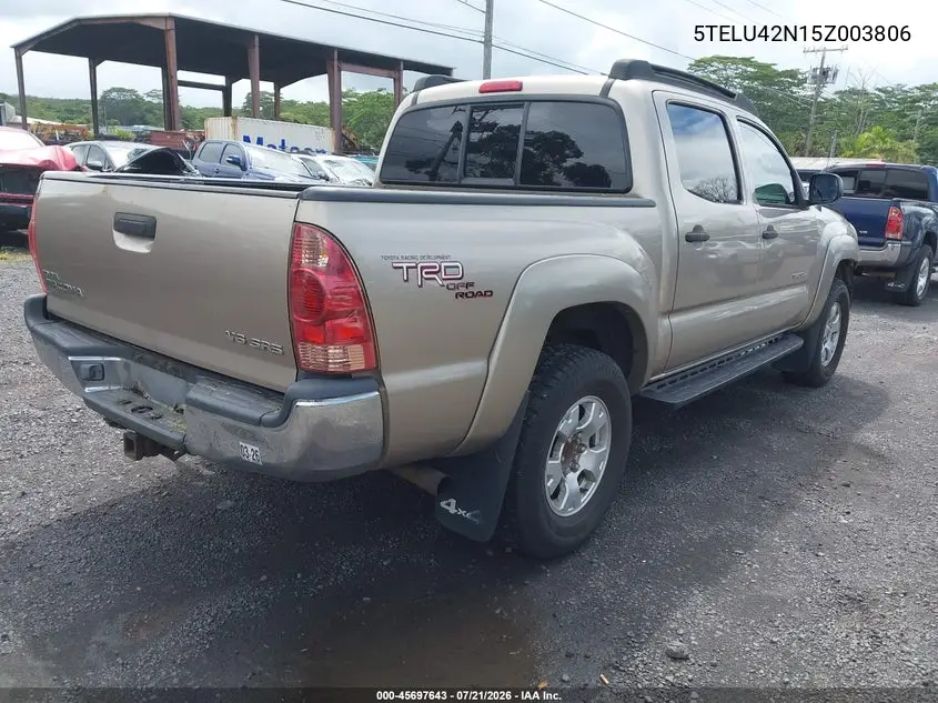 2005 Toyota Tacoma Base V6 VIN: 5TELU42N15Z003806 Lot: 45697643