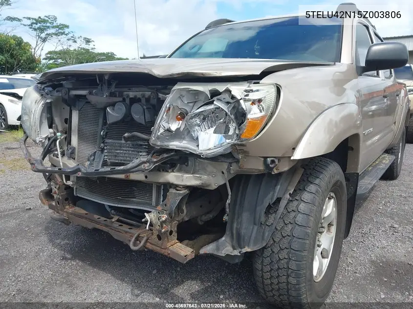 2005 Toyota Tacoma Base V6 VIN: 5TELU42N15Z003806 Lot: 45697643