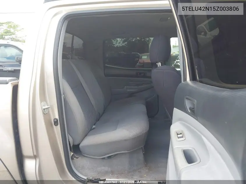 2005 Toyota Tacoma Base V6 VIN: 5TELU42N15Z003806 Lot: 45697643