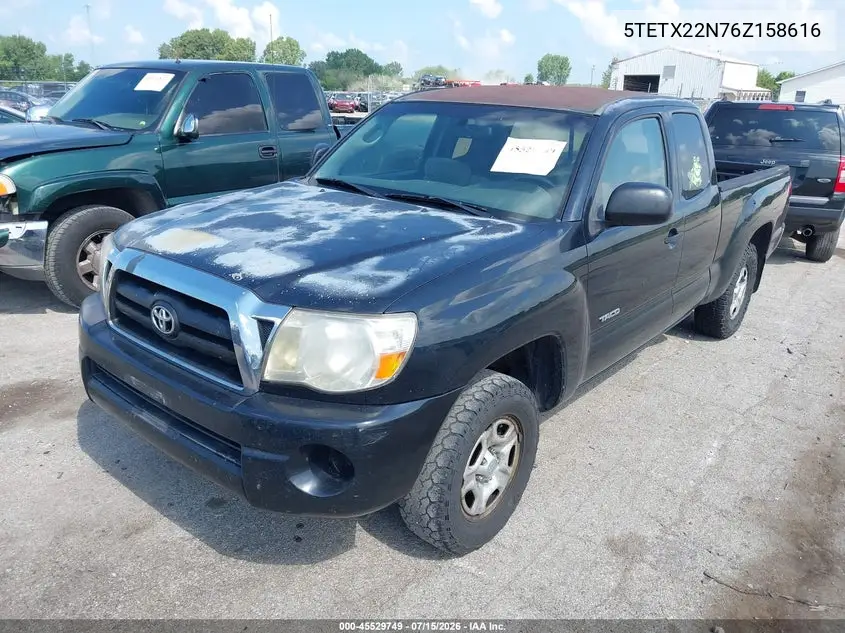 2006 Toyota Tacoma VIN: 5TETX22N76Z158616 Lot: 45529749