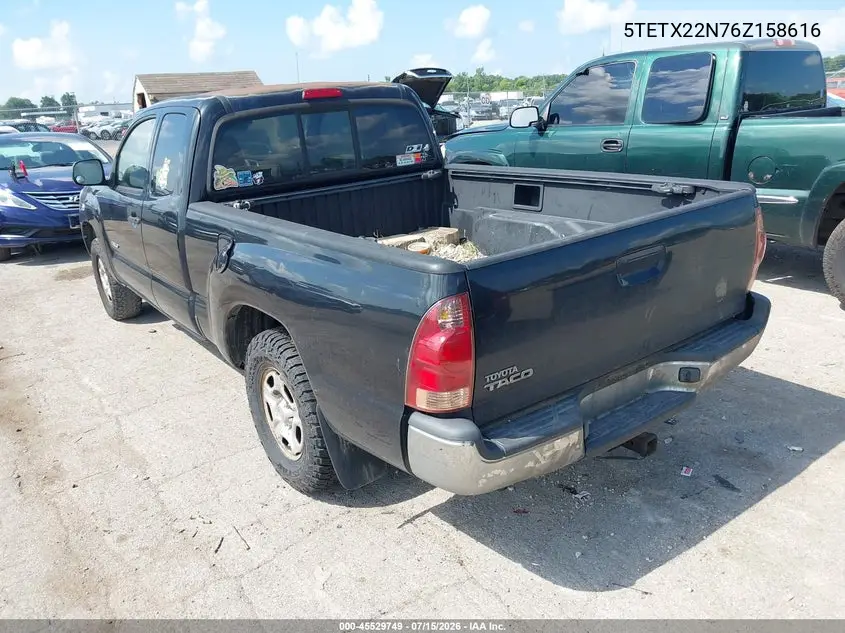 2006 Toyota Tacoma VIN: 5TETX22N76Z158616 Lot: 45529749