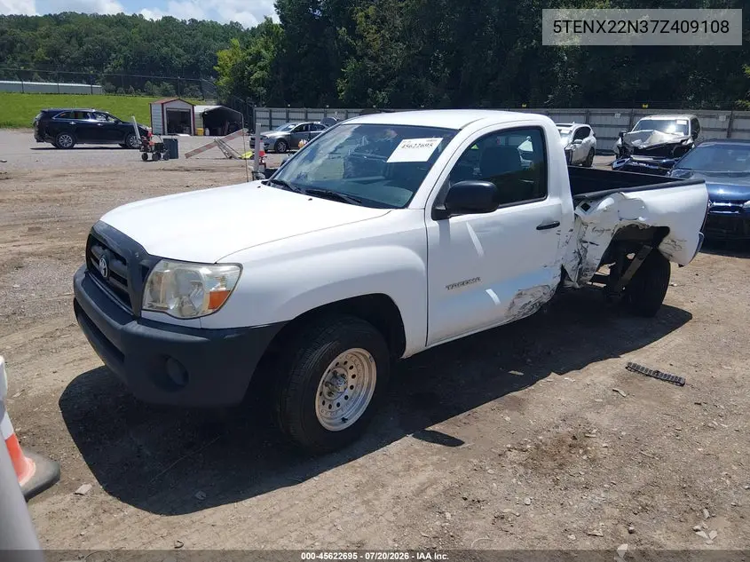 2007 Toyota Tacoma VIN: 5TENX22N37Z409108 Lot: 45622695