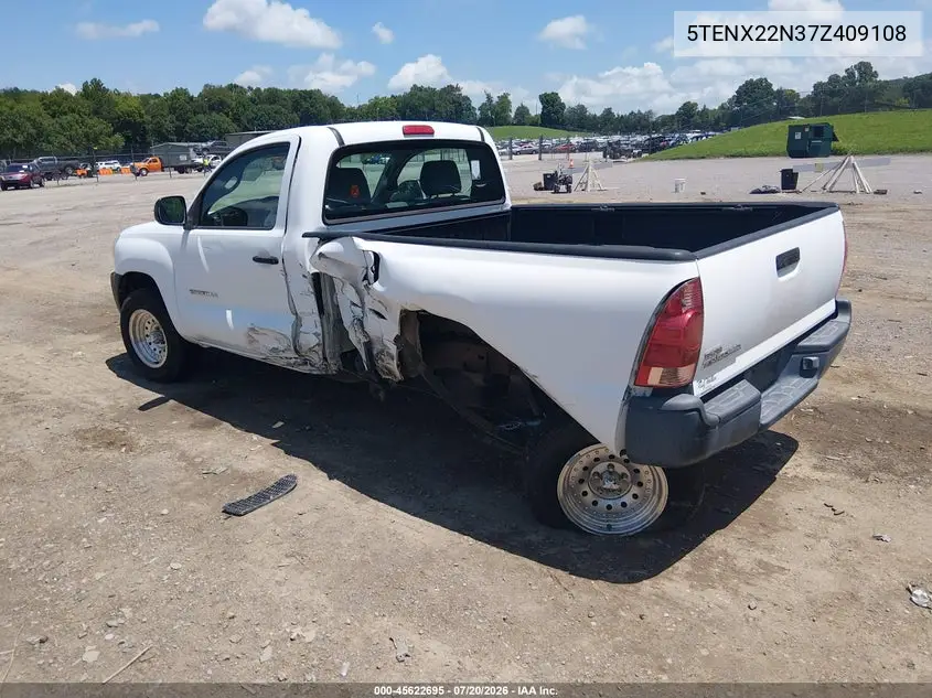 2007 Toyota Tacoma VIN: 5TENX22N37Z409108 Lot: 45622695