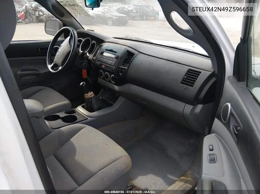 2009 Toyota Tacoma VIN: 5TEUX42N49Z596658 Lot: 45646150
