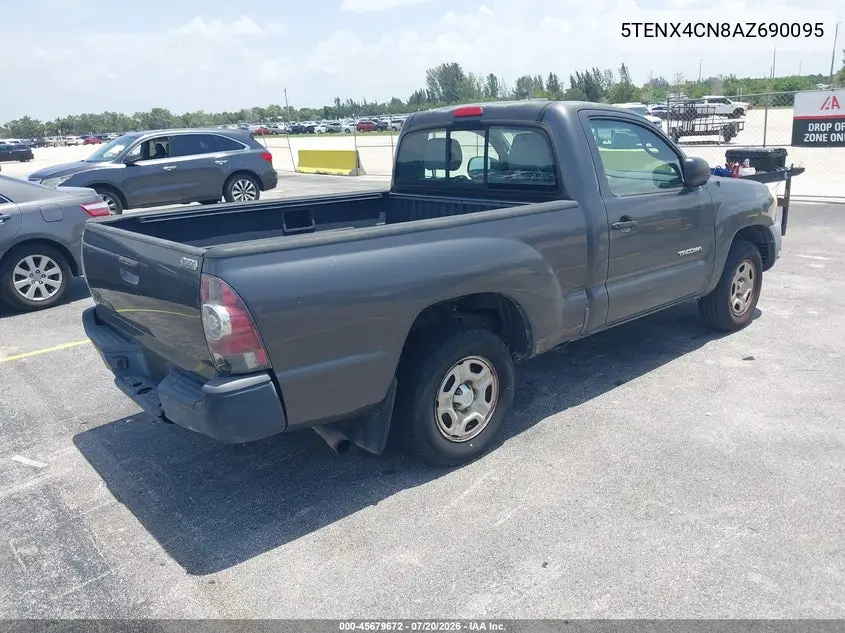 2010 Toyota Tacoma VIN: 5TENX4CN8AZ690095 Lot: 45679672