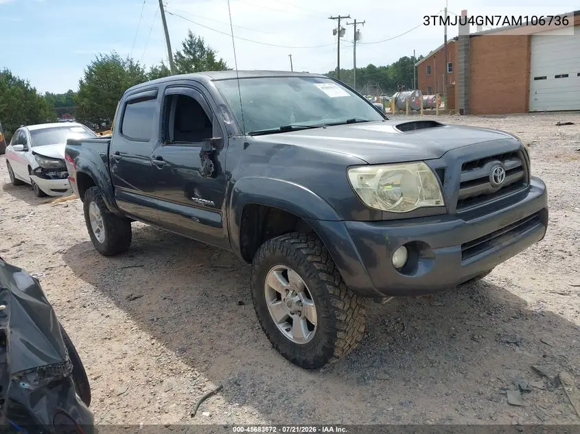 2010 Toyota Tacoma Prerunner V6 VIN: 3TMJU4GN7AM106736 Lot: 45683672