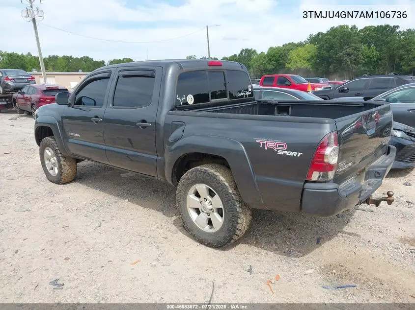 2010 Toyota Tacoma Prerunner V6 VIN: 3TMJU4GN7AM106736 Lot: 45683672