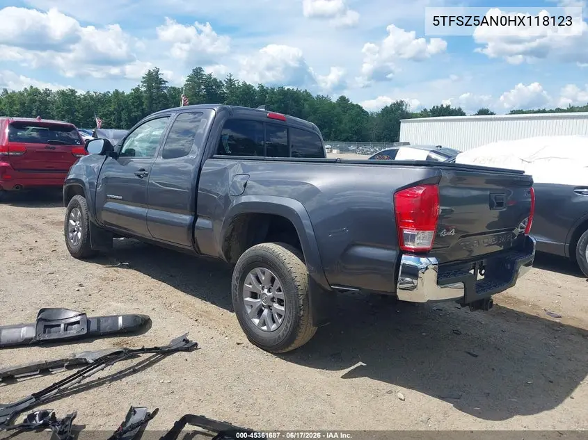 2017 Toyota Tacoma Sr5 V6 VIN: 5TFSZ5AN0HX118123 Lot: 45361687