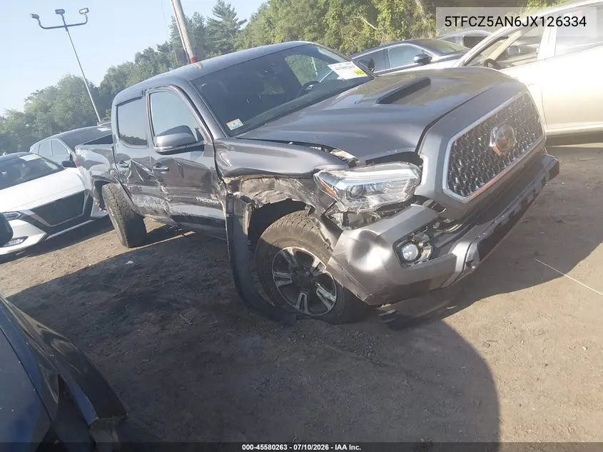 2018 Toyota Tacoma Trd Sport VIN: 5TFCZ5AN6JX126334 Lot: 45580263