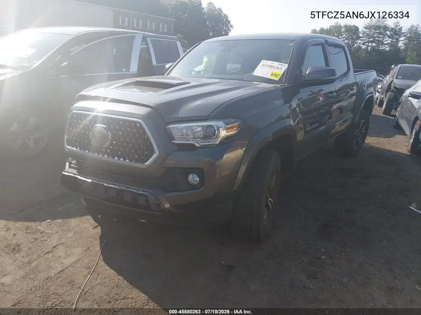 2018 Toyota Tacoma Trd Sport VIN: 5TFCZ5AN6JX126334 Lot: 45580263
