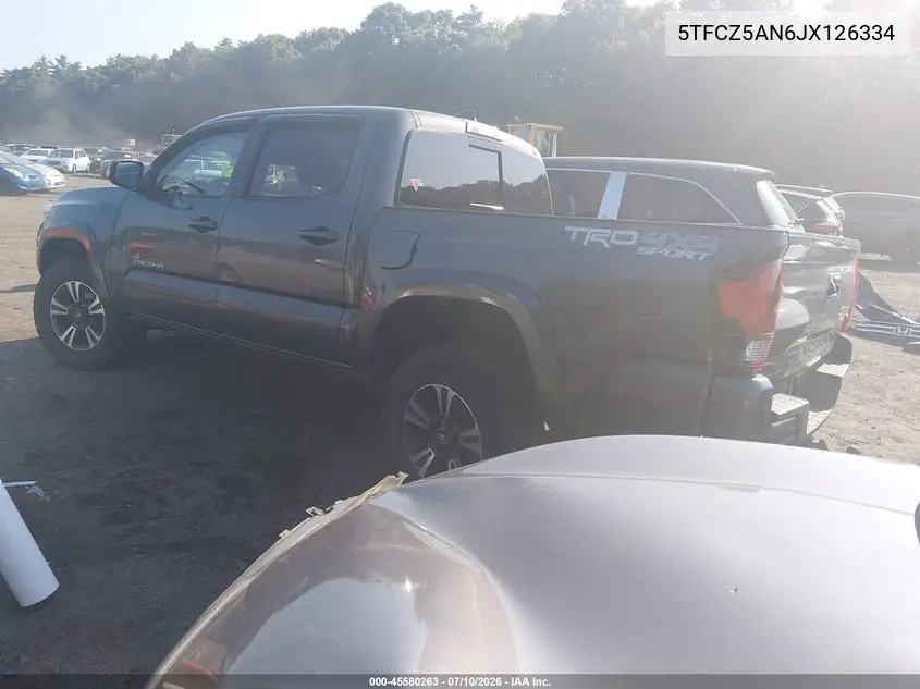 2018 Toyota Tacoma Trd Sport VIN: 5TFCZ5AN6JX126334 Lot: 45580263
