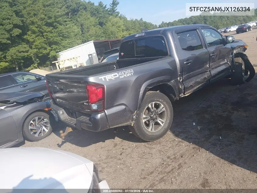 2018 Toyota Tacoma Trd Sport VIN: 5TFCZ5AN6JX126334 Lot: 45580263