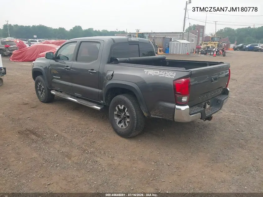 2018 Toyota Tacoma Trd Off Road VIN: 3TMCZ5AN7JM180778 Lot: 45646081