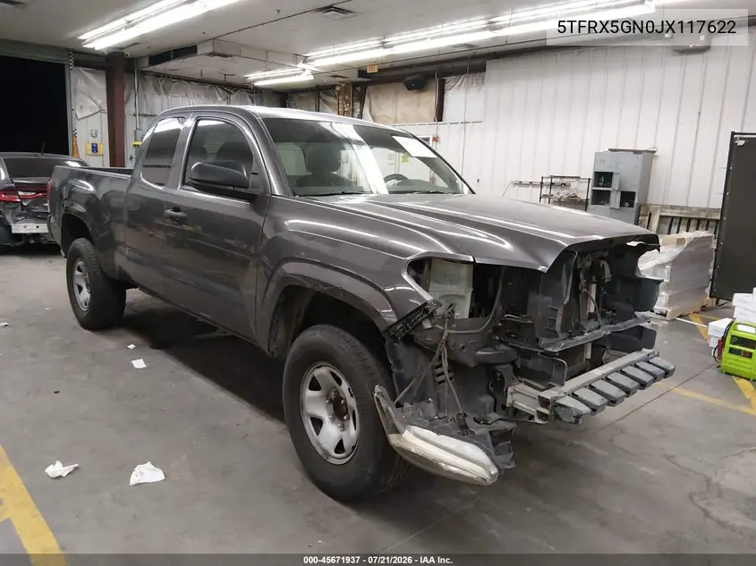 2018 Toyota Tacoma Sr VIN: 5TFRX5GN0JX117622 Lot: 45671937