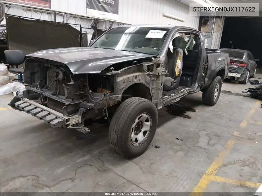 2018 Toyota Tacoma Sr VIN: 5TFRX5GN0JX117622 Lot: 45671937