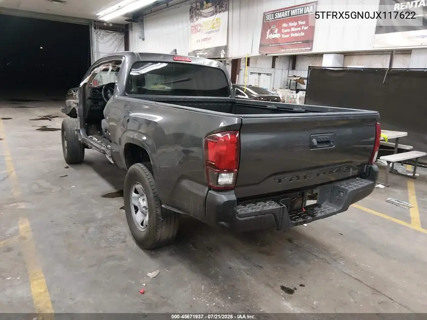 2018 Toyota Tacoma Sr VIN: 5TFRX5GN0JX117622 Lot: 45671937