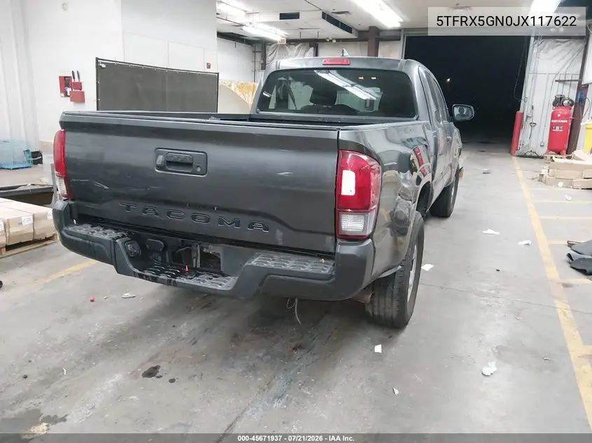 2018 Toyota Tacoma Sr VIN: 5TFRX5GN0JX117622 Lot: 45671937